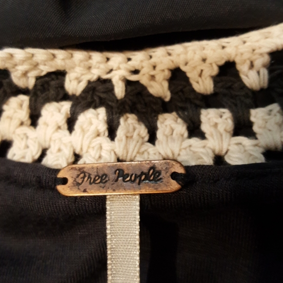 FREE PEOPLE JACKET GRAY/ CREME CROCHET  SMALL - Picture 10 of 11